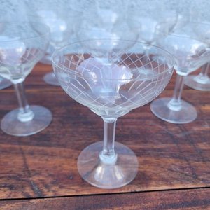 Copas de Champagne de Cristal Tallado - imagen 1
