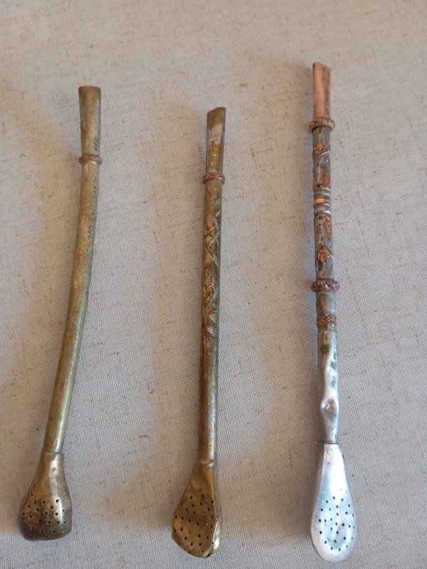 Bombillas de oro y plata con detalles en oro viejo - imagen 4