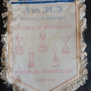 Banderín "Comisión del Interior" Tricampeón de América y del Mundo - imagen 3
