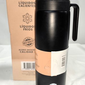 Termo de Acero Inoxidable Negro con Pico Cebador - Nuevo en Caja - imagen 3