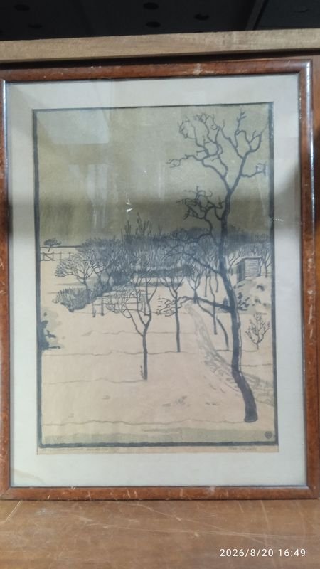 Grabado Otto Bartell: verschneite Landschaft