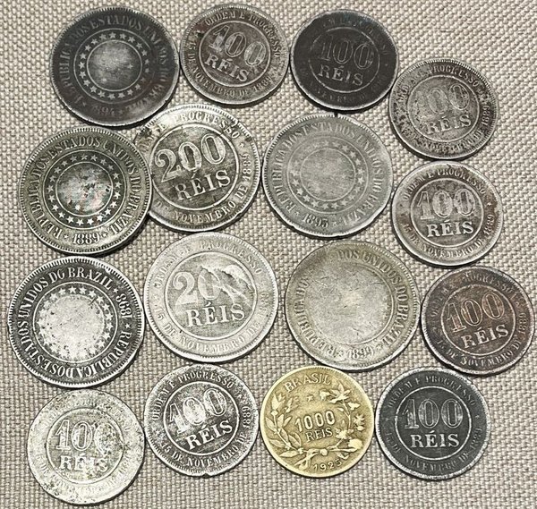 Lote de Monedas de Brasil, la Mayoría del Siglo XIX
