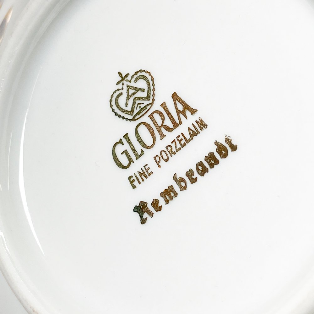 Juego de porcelana Gloria tete a tete decorado escena galante - imagen 8