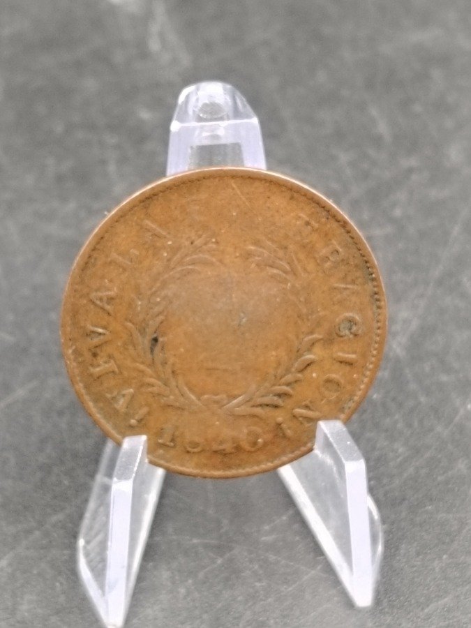 Moneda Argentina 1 Real 1840 Cobre - CJ#16.3.1 Variante Escasa