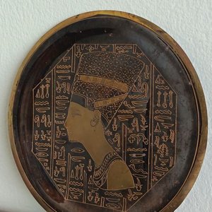 Conjunto de 5 Platos de Cobre Egipcios: Guerrero, Faraón, Nefertiti - imagen 2