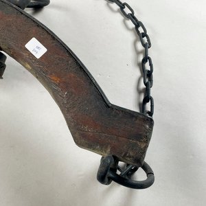 Colgante Rústico de Madera y Hierro con Cadena - imagen 2