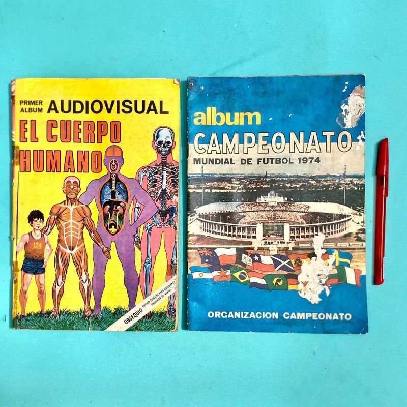 Álbumes Educativo "El Cuerpo Humano" y "Mundial de Fútbol 1974"