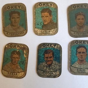Colección 6 Chapitas Metálicas Okey Fútbol Club Nacional 1935 - imagen 1