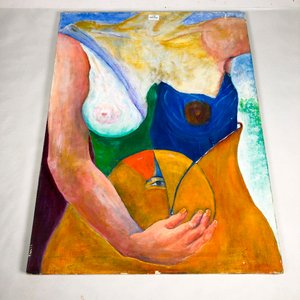 Cuadro al Óleo: Mujer Embarazada, 60 x 45 cm - imagen 2