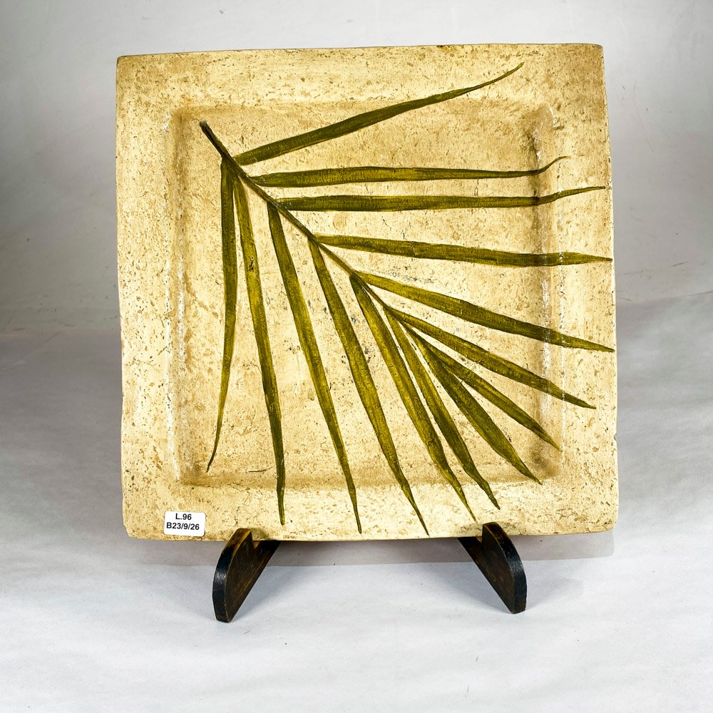 Centro de Mesa Cuadrangular con Hoja de Palma, 32 cm