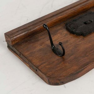 Perchero de Madera con 2 Ganchos Negros y Aplique - imagen 2