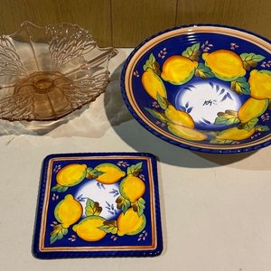 Set de Vajilla con Platos Fruteros y Posa Fuente Estilo Limones - imagen 2