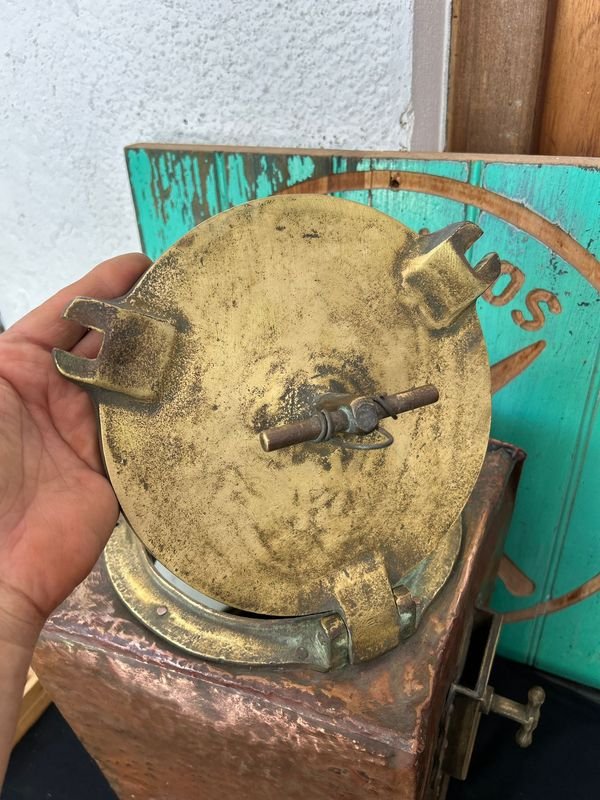 Farol de barco imponente en cobre y bronce - imagen 10