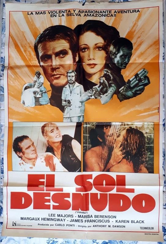 Poster Original de Cine "El Sol Desnudo" (Killer Fish) - Lee Majors - 1978