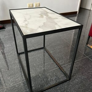 Mesa Ratona y Auxiliar con Marco de Hierro y Tapa de Porcelanato - imagen 4