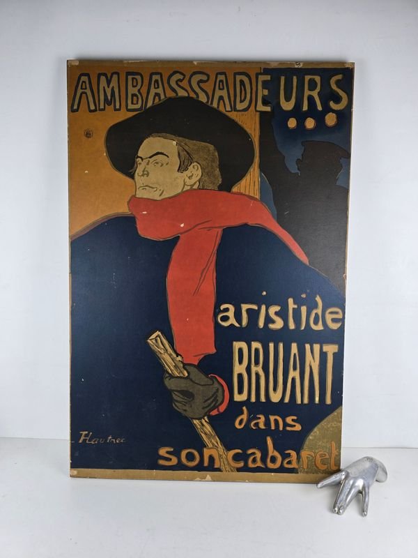 Cartel Publicitario "Ambassadeurs Aristide Bruant" de Toulouse-Lautrec (1892) - imagen 1