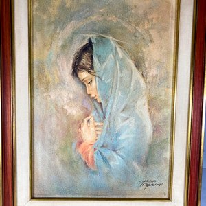 Cuadro "Virgen" de Carlo Parisi, 33 x 47 cm - imagen 2