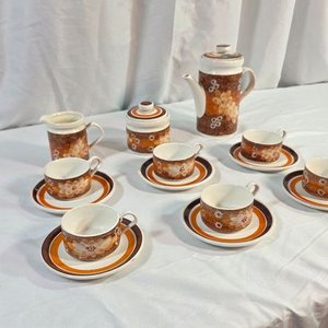 Juego de Café de Cerámica Estilo Vintage con Diseño Floral (15 Piezas) - imagen 2