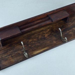 Repisa Antigua de Madera con Ganchos para Colgar - imagen 6