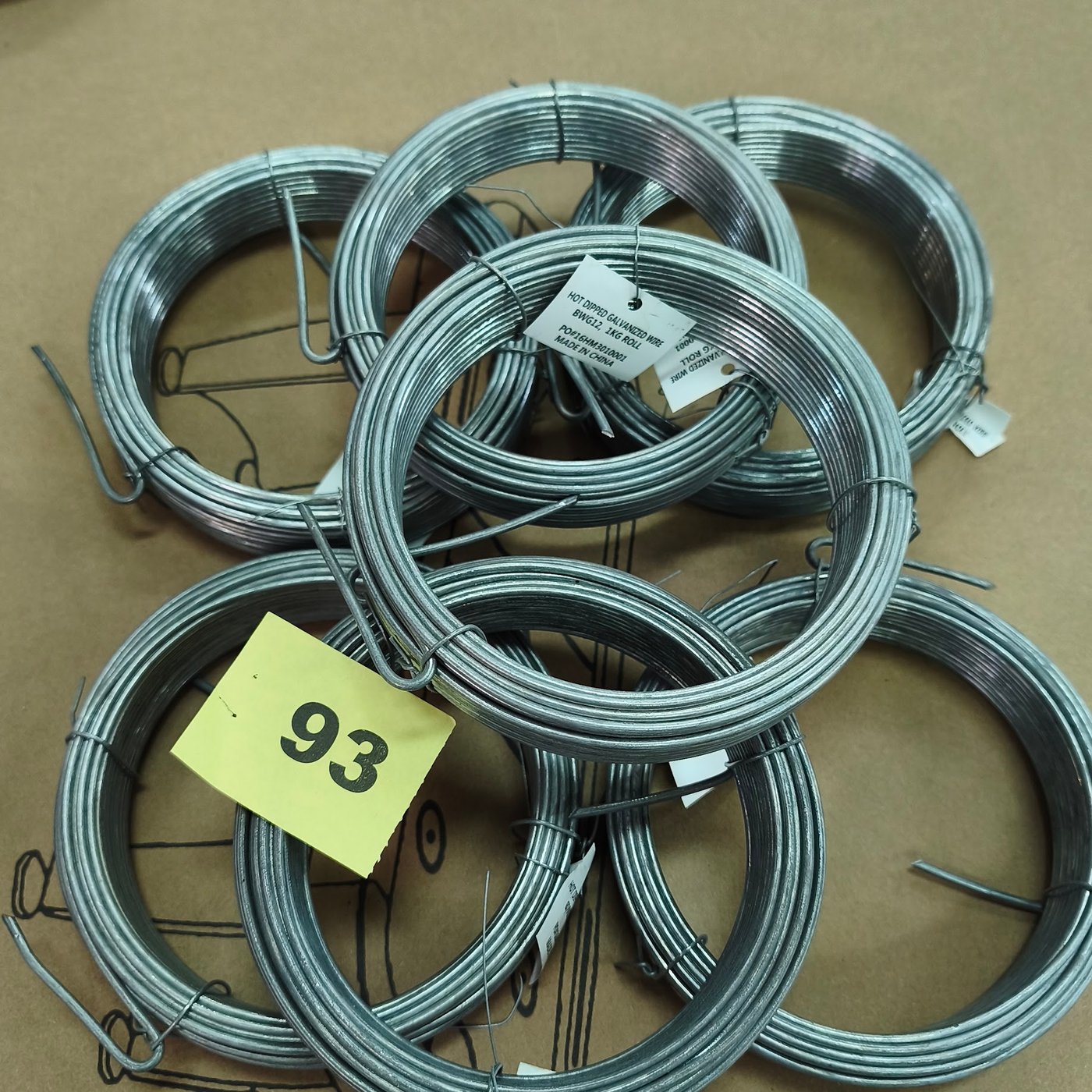 Lote de 5 Rollos de Alambre Liso Galvanizado, 1kg Cada Uno