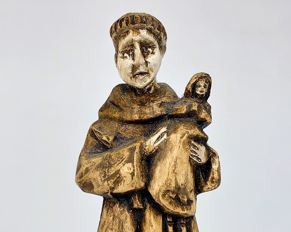 Escultura de Cerámica: Santo Antonio de Padua (20 cm)