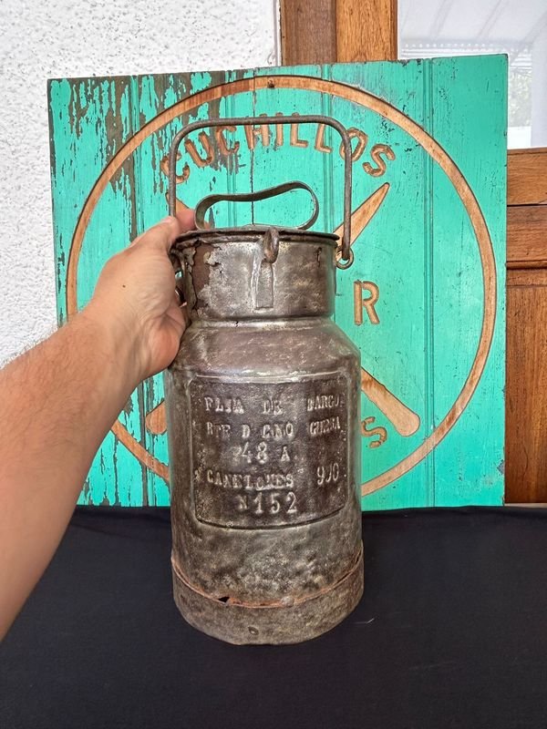 Antiguo tarro lechero de canelones muy decorativo - imagen 5