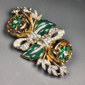 Broche Vintage "Coro Duette" Floral con Clips y Montura - imagen 2