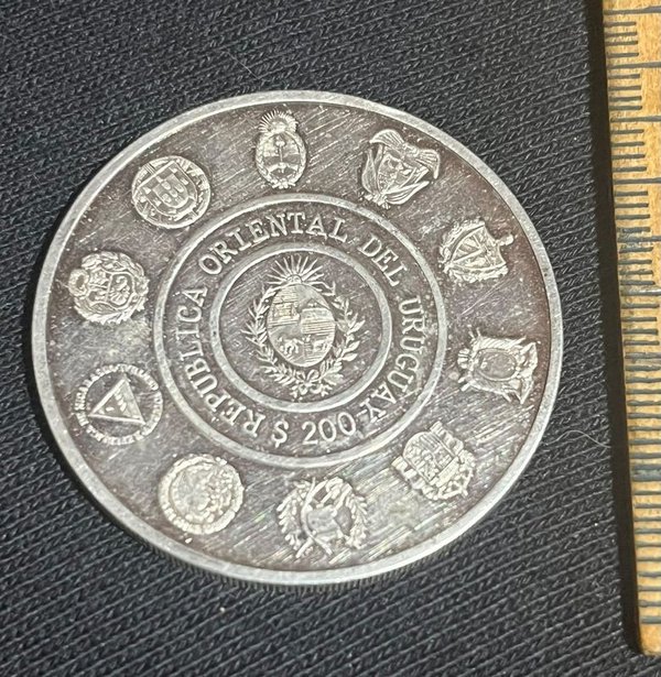 Moneda Conmemorativa Uruguay 1994 "Venado de Campo" Plata 925 - imagen 1
