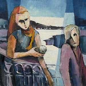 Lote siguiente: Oleo "Personajes" de José Arditti, 40 x 48 cm