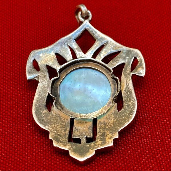 Colgante Hermoso dije de plata con marquesitas y nácar - imagen 5