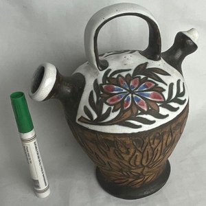 Botijo de Cerámica con Diseño Floral - Impecable Estado - imagen 1