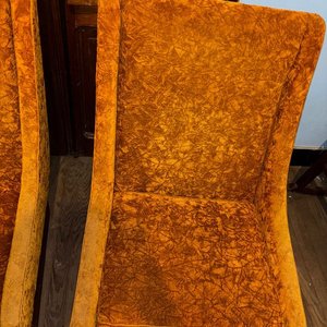 Par de Butacas Estilo Retro en Terciopelo Naranja - imagen 4