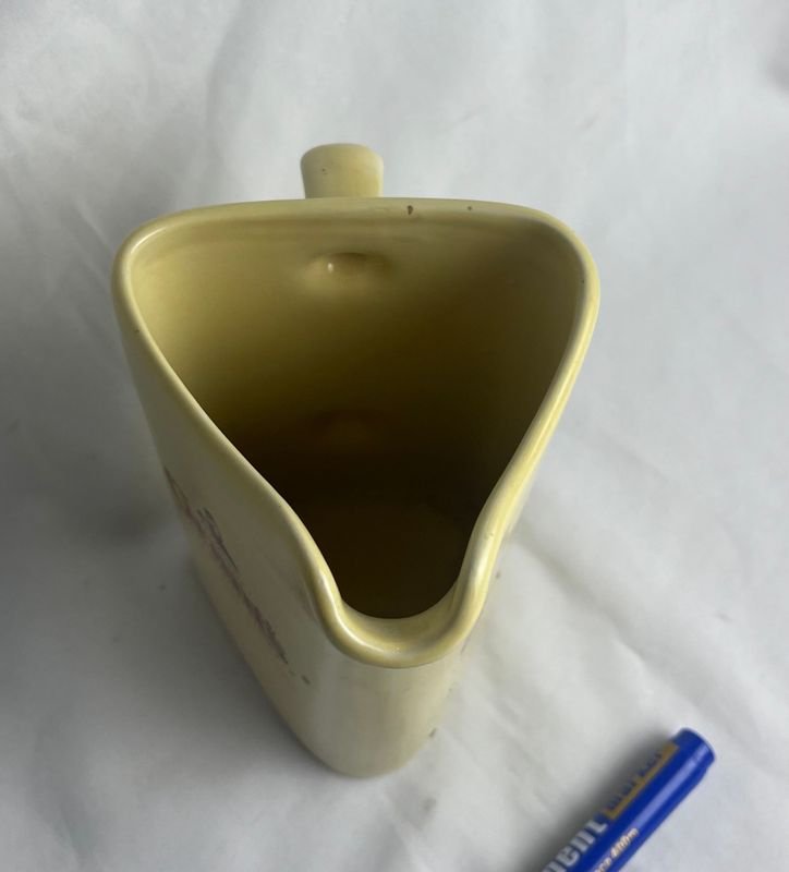 Jarra loza de porcelana amarilla con diseño colorido - imagen 10