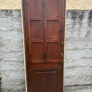 Puerta de Madera Antigua con Marco y Postigones - imagen 2