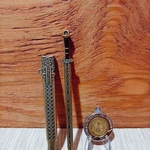 Espada China Jian Miniatura o Abrecartas en Metal - 12 cm - imagen 2