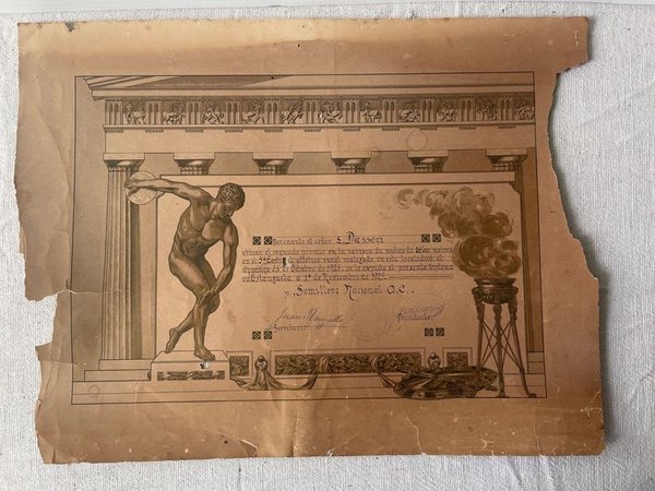 Diploma Segundo Premio Festival Atlético Rural 1925