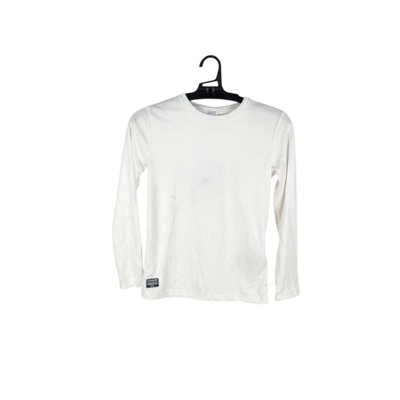 Remera Blanca Manga Larga Protección Solar Niños Talle 8 (2 Unidades)