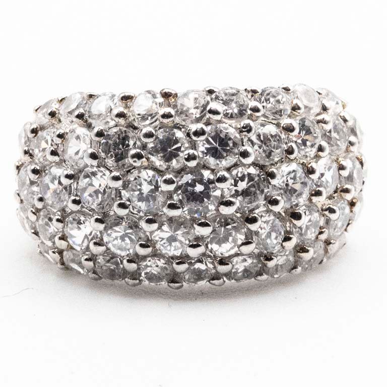 Anillo de Plata con Circonias Talla 18mm
