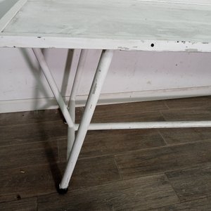 Camilla de Hierro Blanca con Acolchado Beige - imagen 6