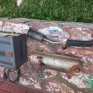 Regulador de Voltaje Nippon America, Soplete y Tanque de Cocina Antigua - imagen 8
