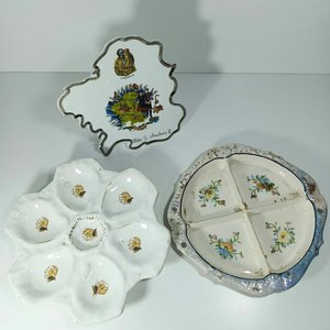Plato Divisorio Vintage con Flores y "Made in Japan" - imagen 4