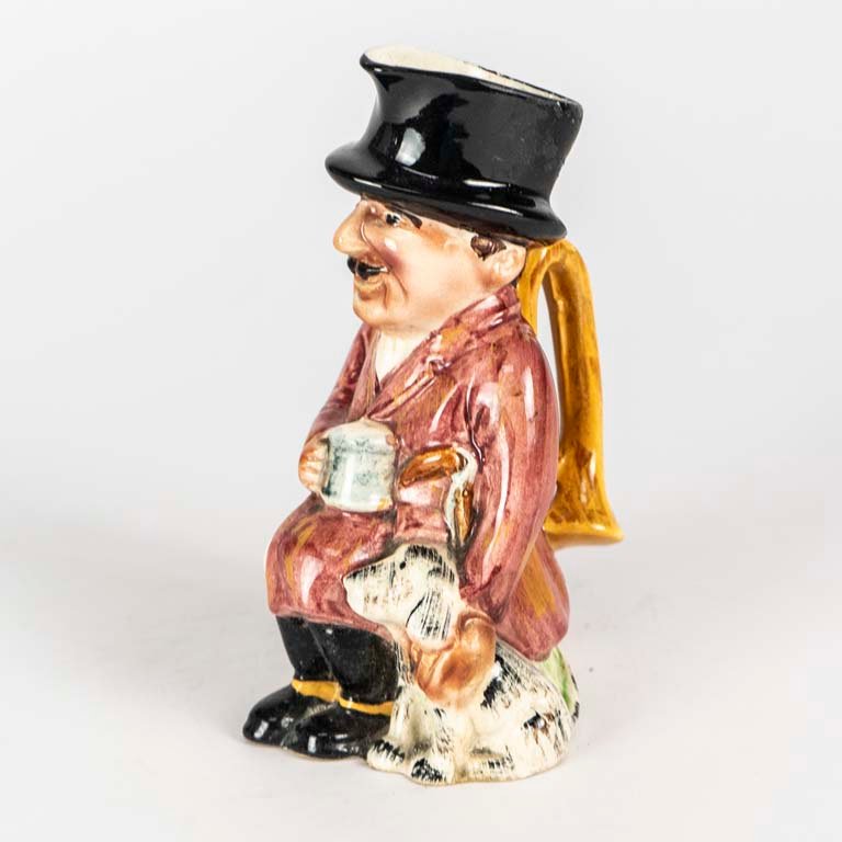 Jarra de vino cerámica inglesa Staffordshire con caballero - imagen 2