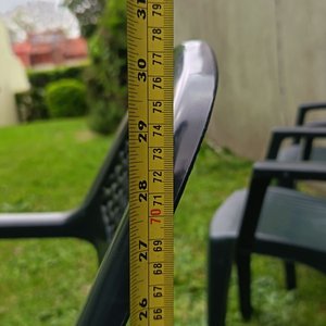 Seis Sillas de Jardín de PVC Oscuro con Apoyabrazos - imagen 6