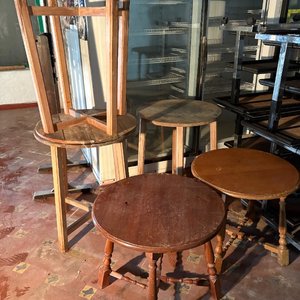 Juego de 4 Mesas Ratona Redondas de Madera para Restaurar - imagen 2
