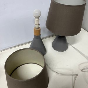 2 Lámparas Veladoras Portátiles Grises con Pantallas - imagen 7
