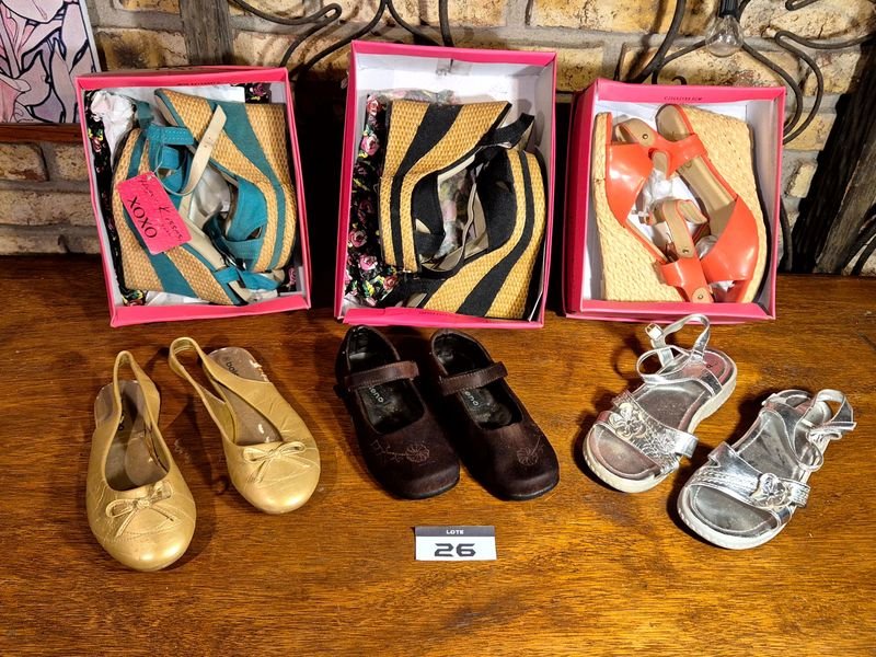 Lote de 6 Calzados: Sandalias de Plataforma y Zapatos Infantiles