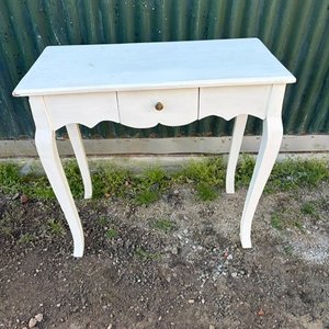 Mesa de Arrimo Blanca Estilo Francés con Cajón - imagen 2