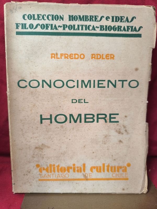 Libro "Conocimiento del Hombre" de Alfredo Adler (1937)
