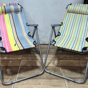 Lote de 2 Sillas Reposeras Reclinables con Almohadillas - imagen 3