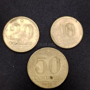 Lote de 3 Monedas Antiguas: 10, 20 y 50 Centavos (1955-1956) - imagen 2
